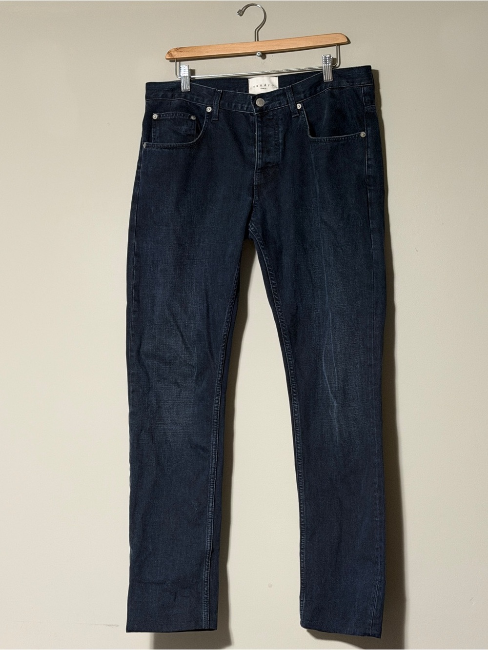 Sandro navy blue straight leg jeans size 35